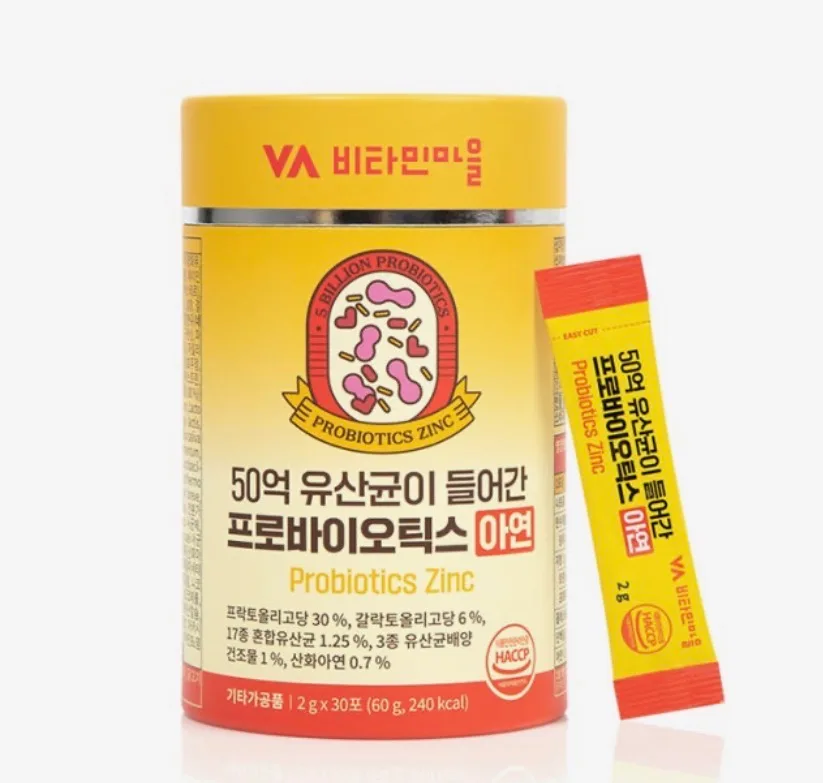 [비타민마을] 50억 유산균이 들어간 프로바이오틱스 아연  2gX30포