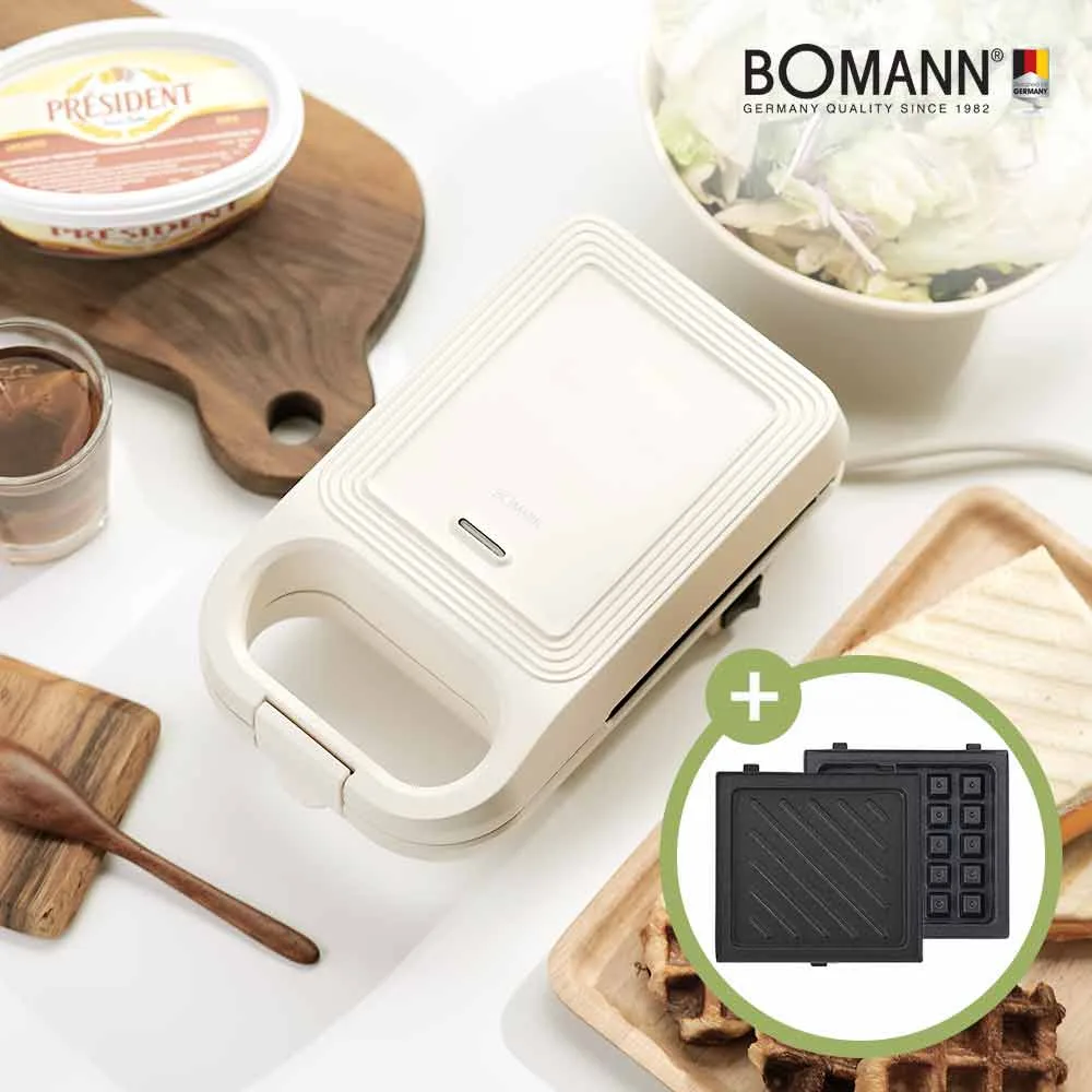 [보만] 2in1 간식메이커 아이보리 (샌드위치+와플 플레이트) (RM1261I)