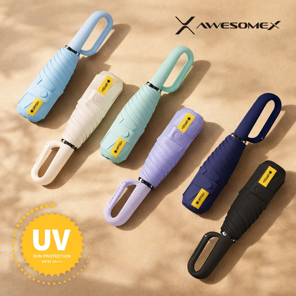어썸엑스 UV차단 초경량 5단 암막 파스텔 고리형 양우산 (UPF50+)