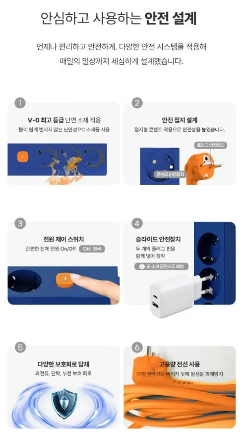 AUTONIT 오토닛 데일리팝 4구멀티탭 블루