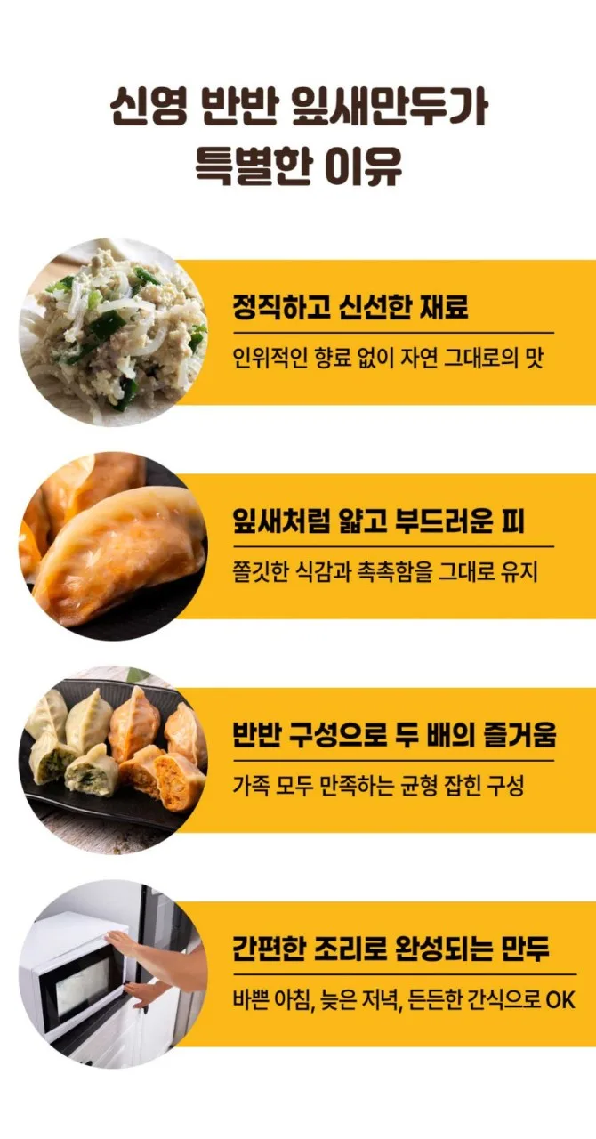 상품코드 : GRS003줄서서 먹던 신영시장 신영 반반잎새만두 542g (고기/김치)