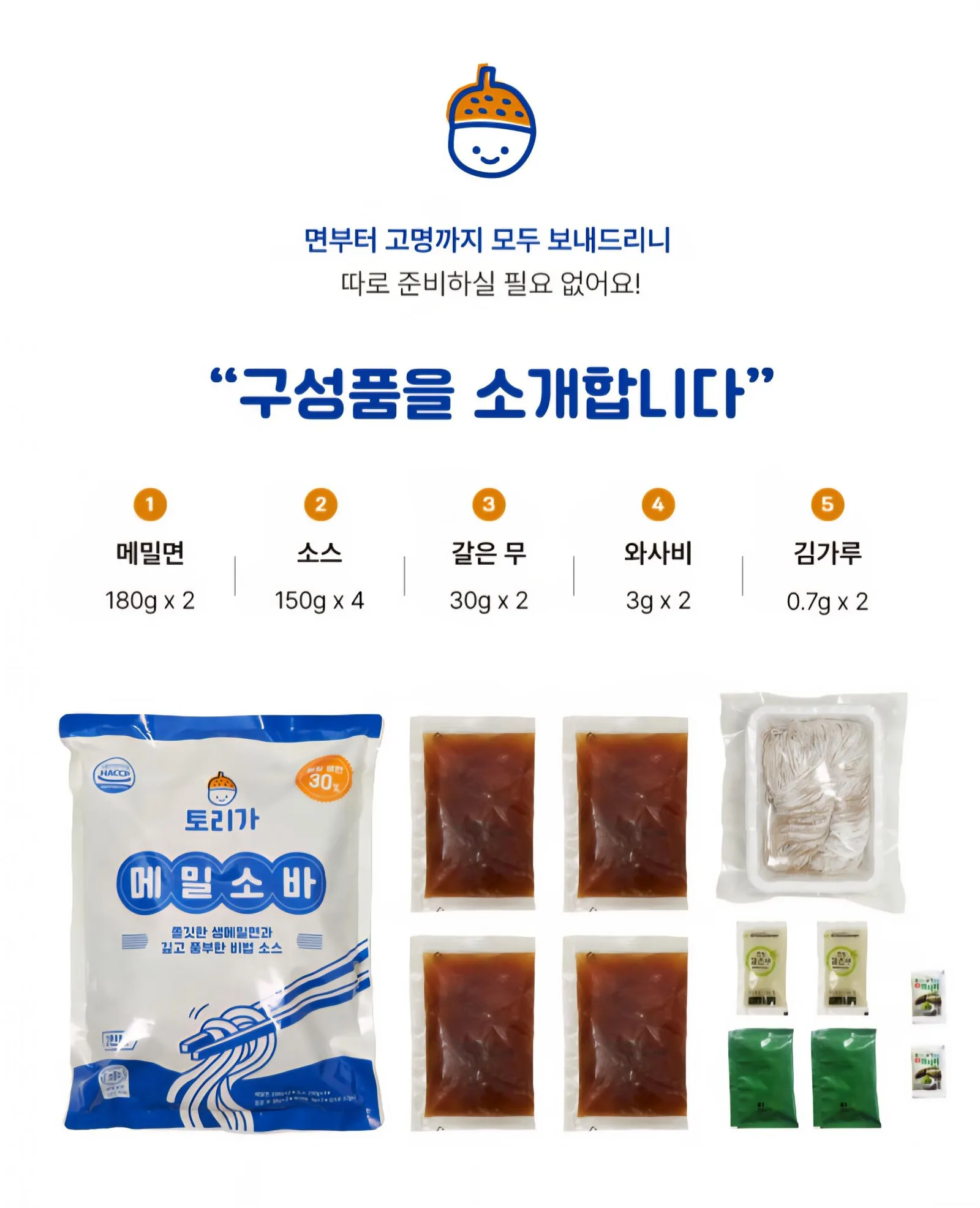 상품코드 : TRG002 토리가 메밀소바 2인분 1030g