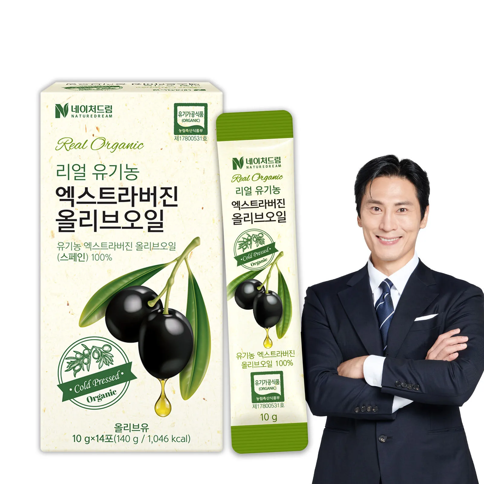 [네이처드림] 리얼 유기농 엑스트라버진 올리브오일 10g x 14포