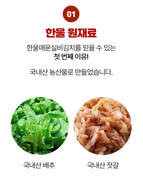 상품코드 : HAN002 왕애밥상 매운실비김치 500g