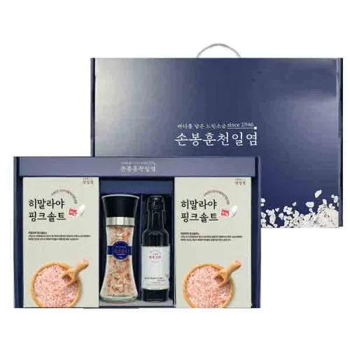 [손봉훈] 핑크시즈닝 4종 선물세트 (그라인더1+소금2+간장1)