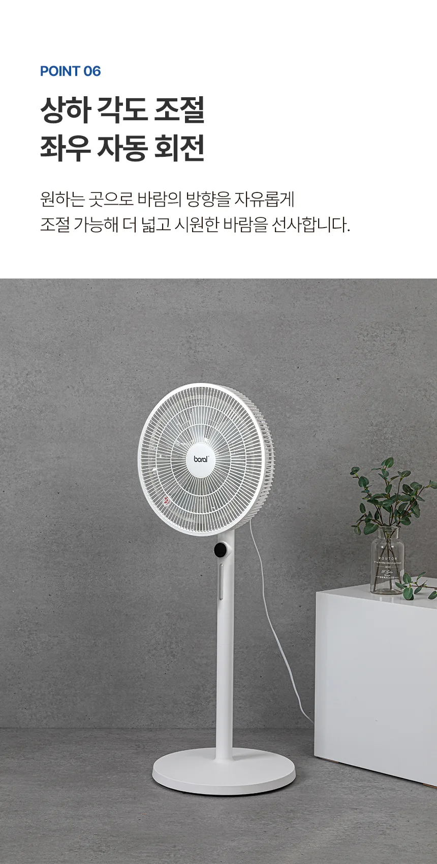 상품코드 : J646 [보랄] BLDC 스탠드 팬 (BR-590RND)
