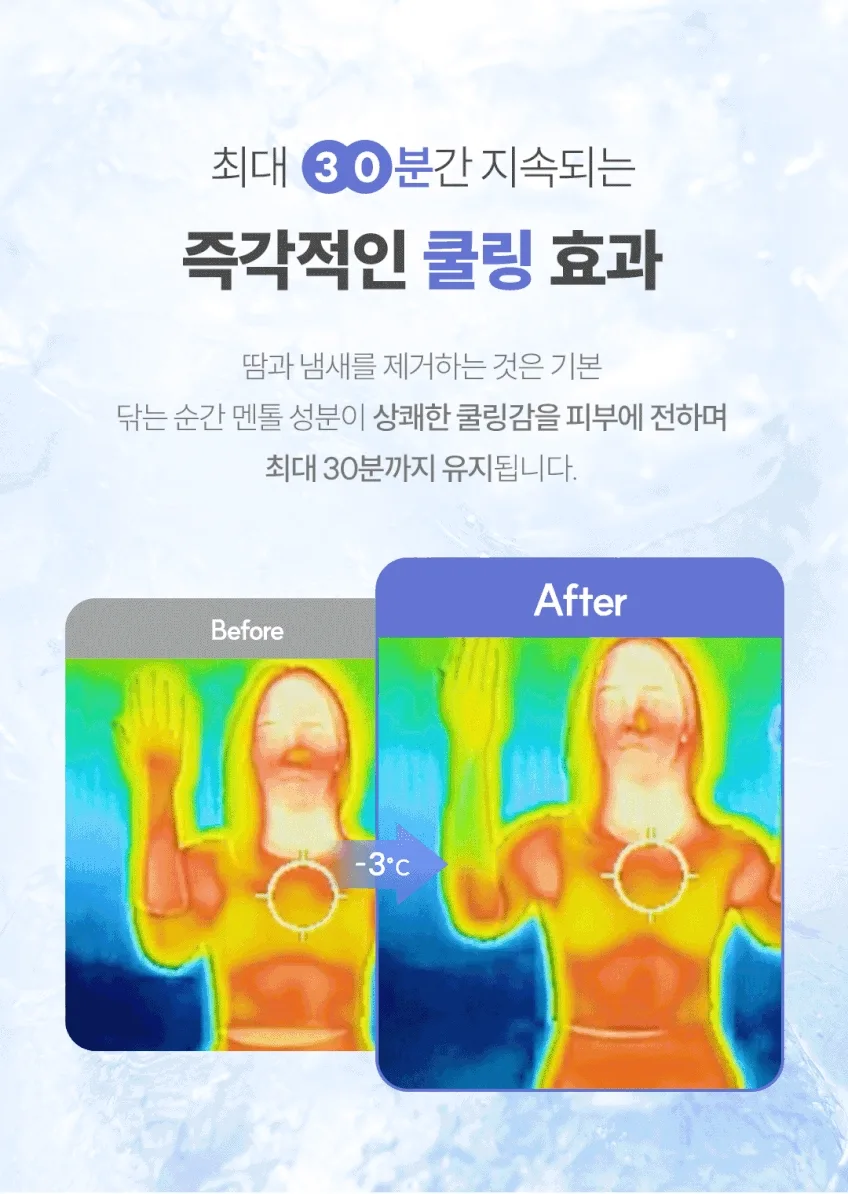 상품코드 : CO005 크린원 저자극 쿨링 데오드란트 쿨티슈 5개입