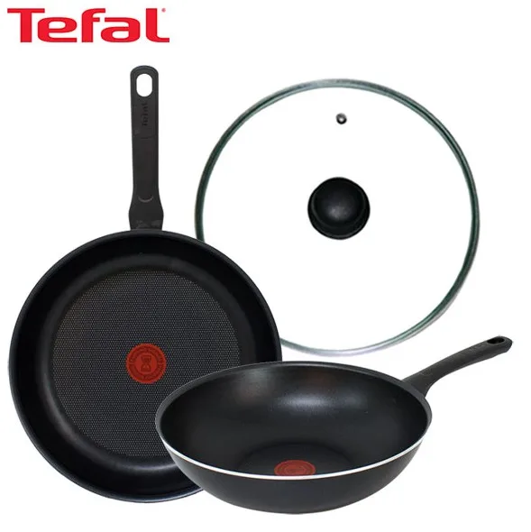 [테팔] 이지앤컴포트 티타늄 프라이팬 28cm+멀티팬 28cm+유리뚜껑 28cm