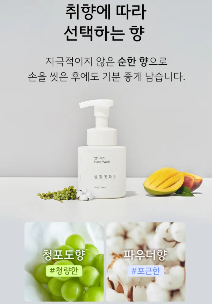 생활공작소 촉촉 퍼퓸 솝 핸드워시 향2종 250ml