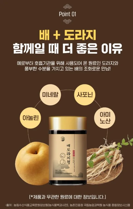 상품코드 : CND003 국내산 맛있는 배도라지청 250g