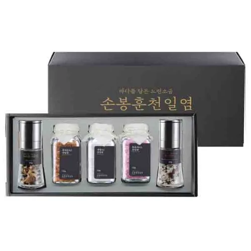 [손봉훈] 솔트레인보우 그라인더 5종 선물세트 B (그라인더2+소금3)