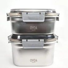 [오보아] 스텐304 만능저장고 밀폐용기세트 1800ml+2500ml