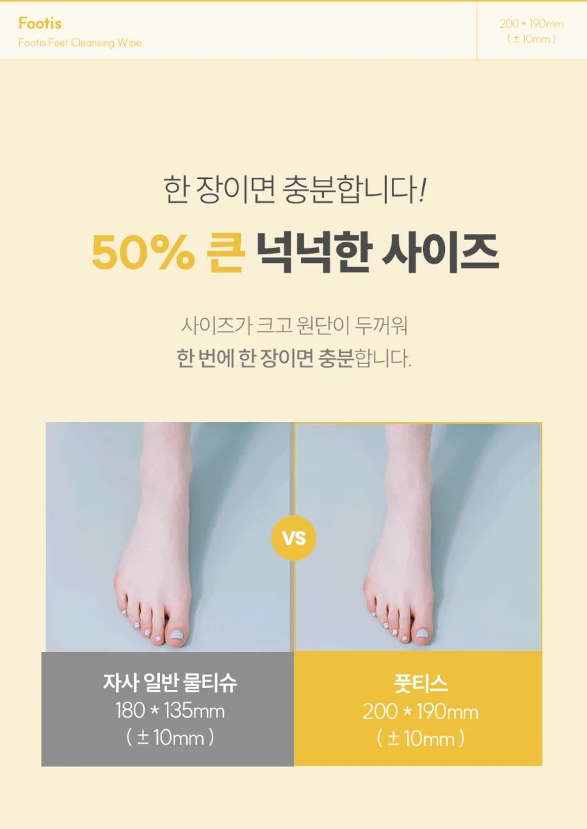 상품코드 : CO001 풋티스 발관리 풋케어 티슈 5개입