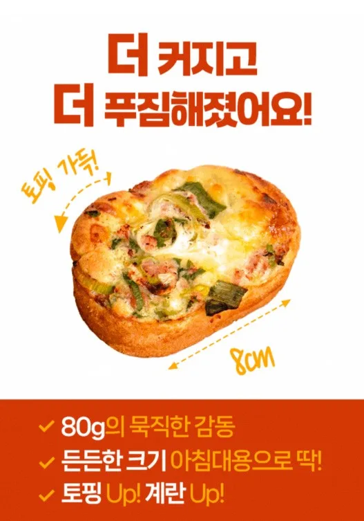 상품코드 : CIN006 쫀득란빵 토핑가득 추억의 계란빵 국내산계란 3종 80g