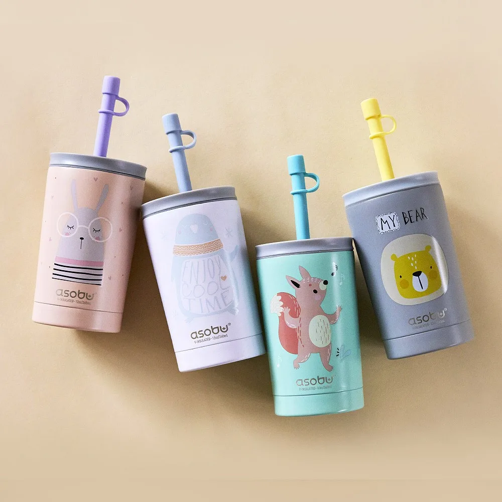 [아소부] 스텐 진공 보온보냉 텀블러 360ml 미니시피