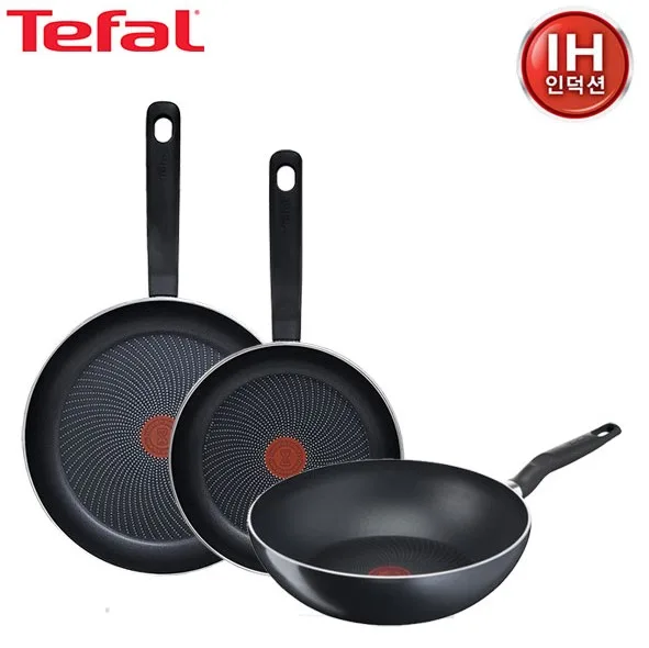 [테팔] 퍼펙트 쿠킹 다크 인덕션 프라이팬 24cm+28cm+멀티팬 28cm