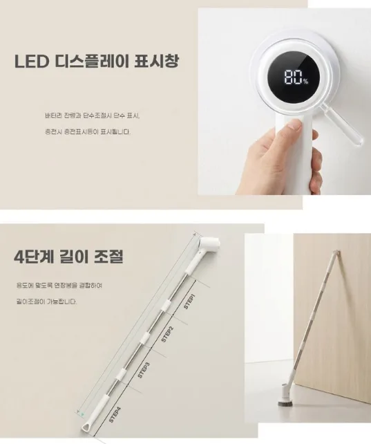 상품코드 : H3921 [퀸나] 소프트 스윕 무선 욕실청소기 (QN-CR120W)