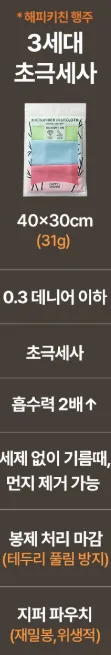 상품코드 : HAS044 해피키친 극세사행주3p