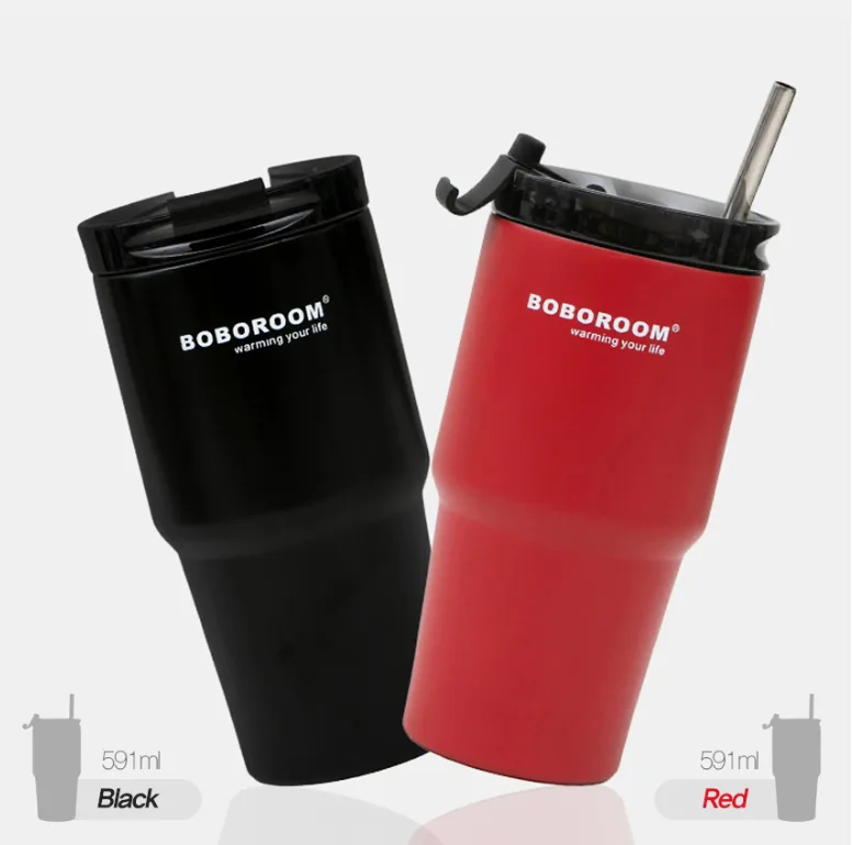 [보보룸] 프리미엄 v2 완벽진공 보온보냉 텀블러 591ml  레드