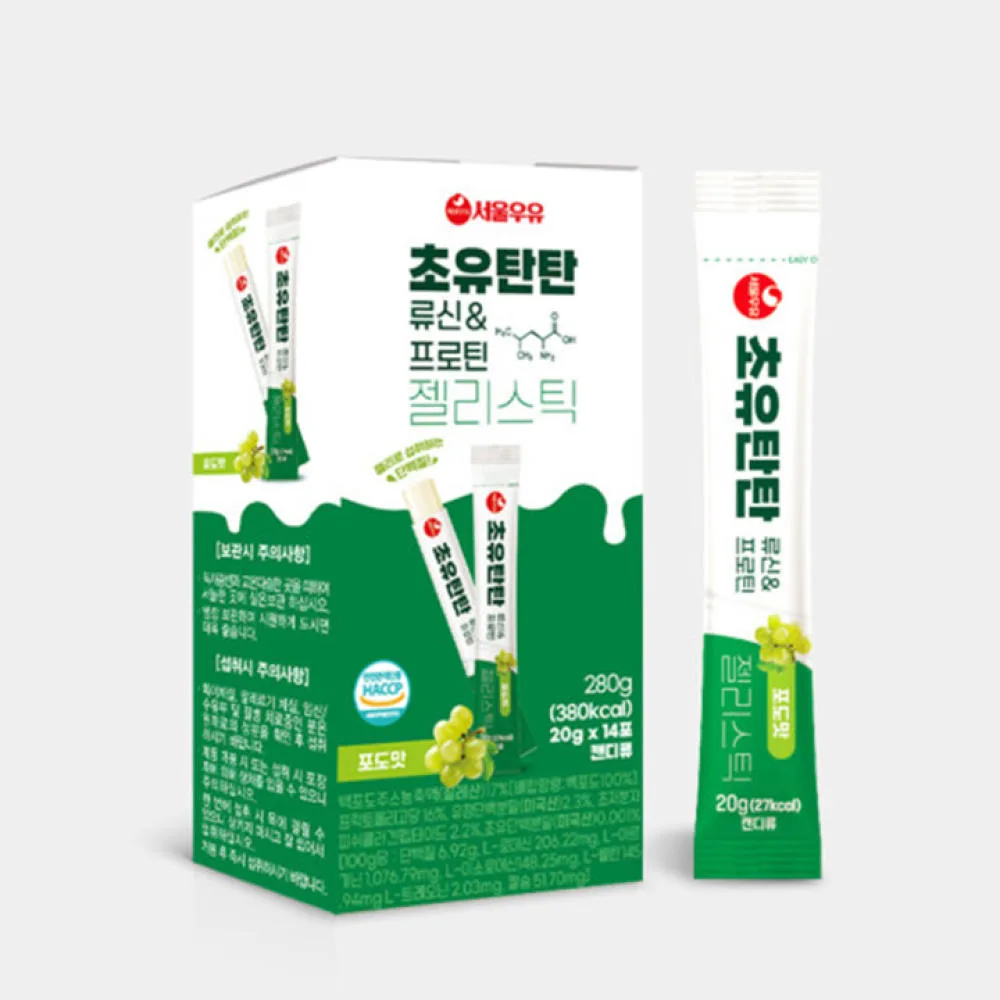 서울우유 초유탄탄 류신프로틴 젤리스틱 1박스(14포x20g) 1박스 40개