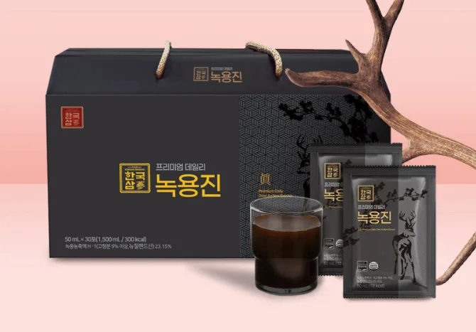 [한국삼] 프리미엄 데일리  녹용진 (30포) + 쇼핑백