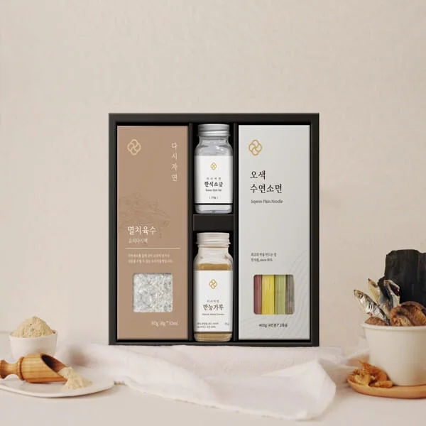 [다시자연] 오색수연면 4종 다복세트 14호 + 쇼핑백 (신세계백화점 판매 상품)