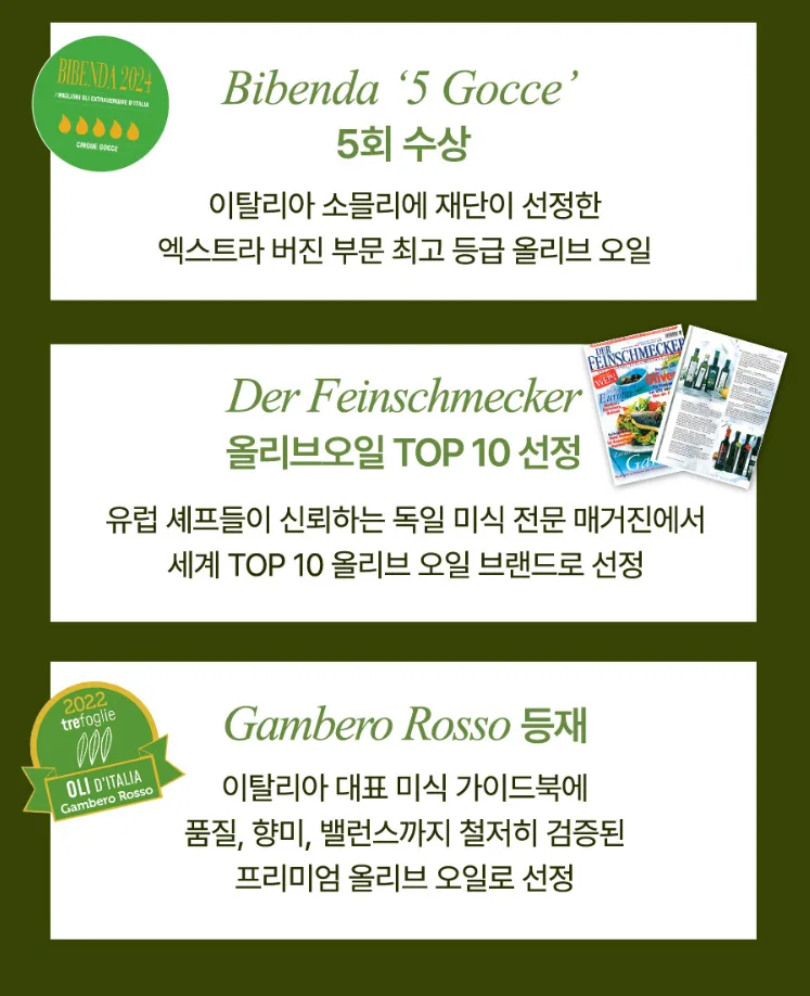 갈란티노 올리브오일 향미유 틴케이스 250ml