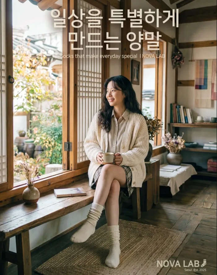유니클로st 노바랩 슬라우치 골지 양말