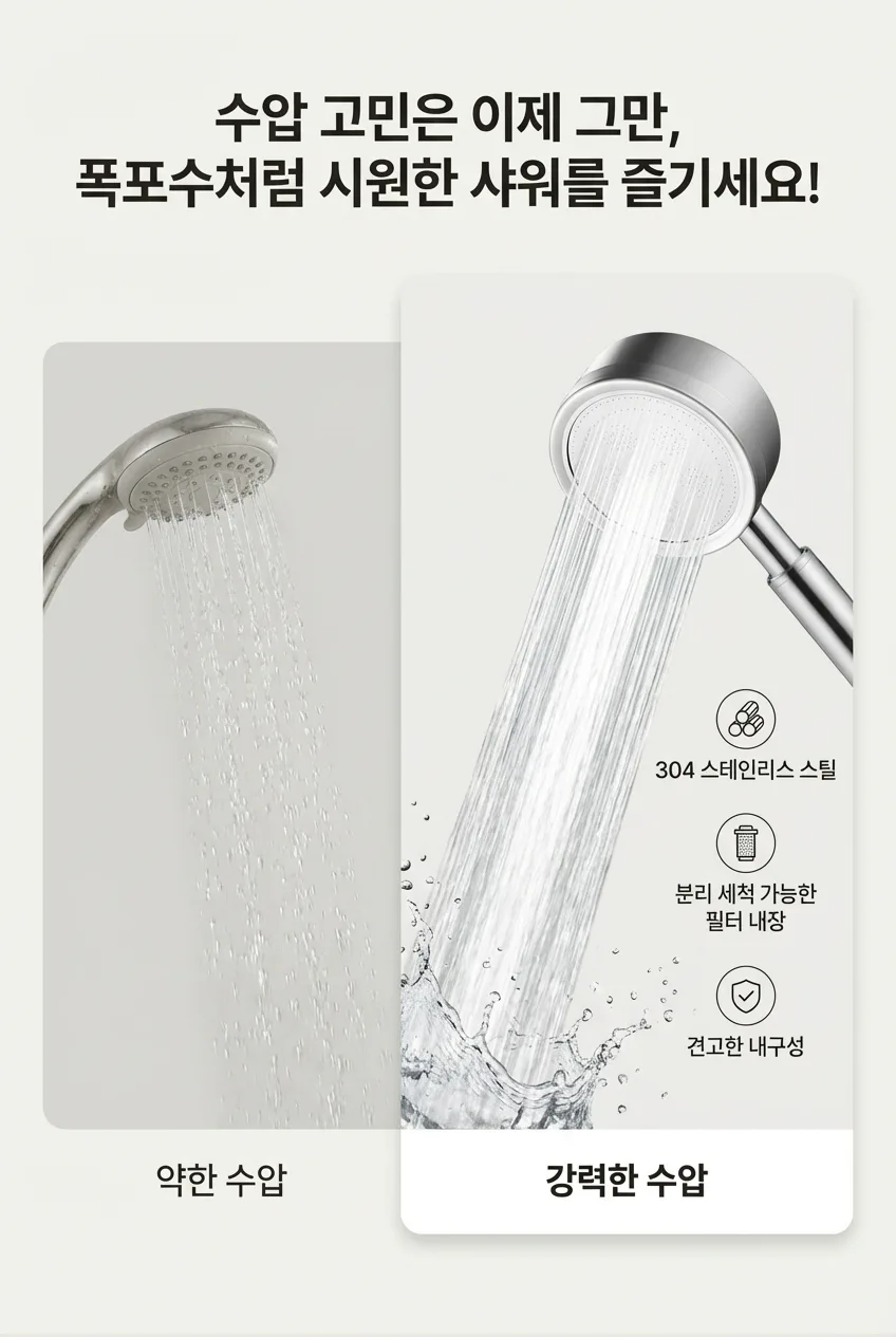 상품코드 : DUM002 스텐304 부스터 샤워기