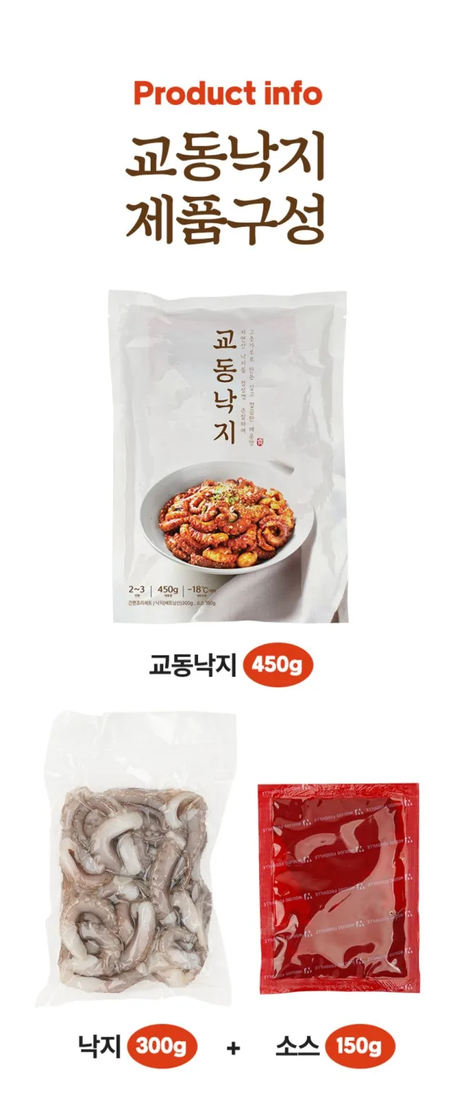 상품코드 : WJ002 깔끔한 매운맛 교동낙지 450g (2~3인분)