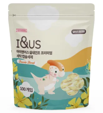 아이앤어스 실내건조 프리미엄 세탁 캡슐세제 (프리지아향), 100개입