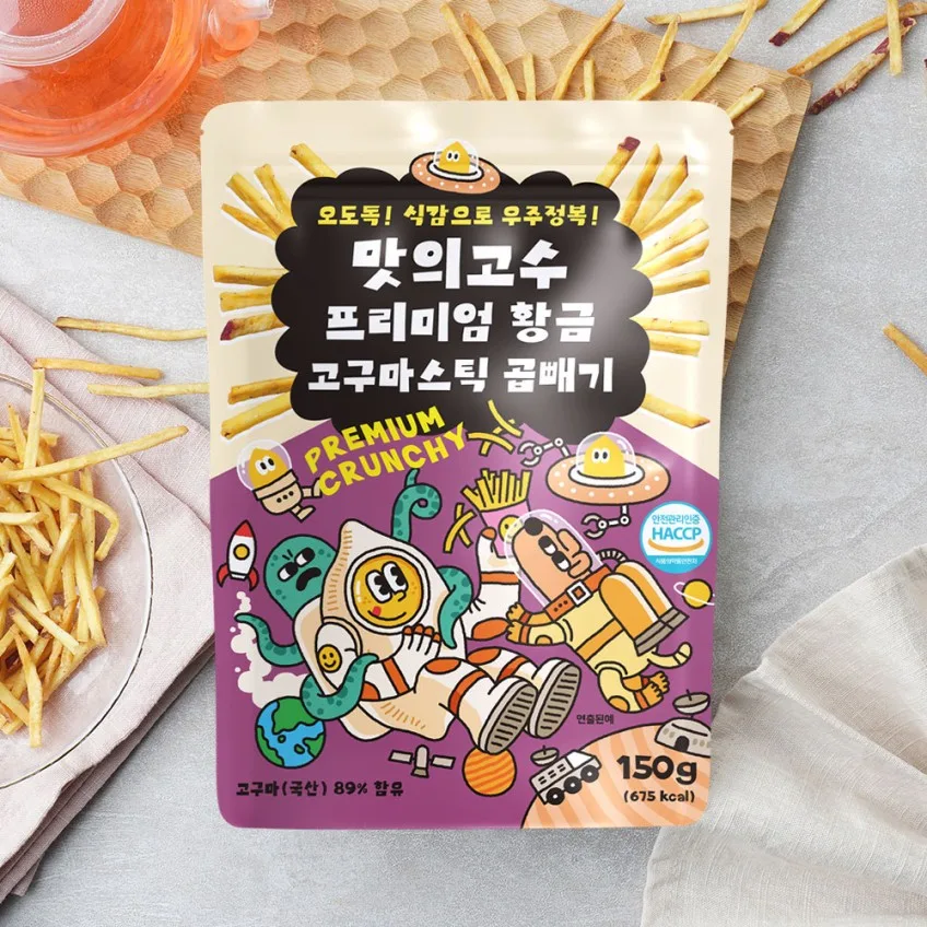 상품코드 : MGS001 맛의고수 프리미엄 황금 고구마스틱 곱빼기 150g