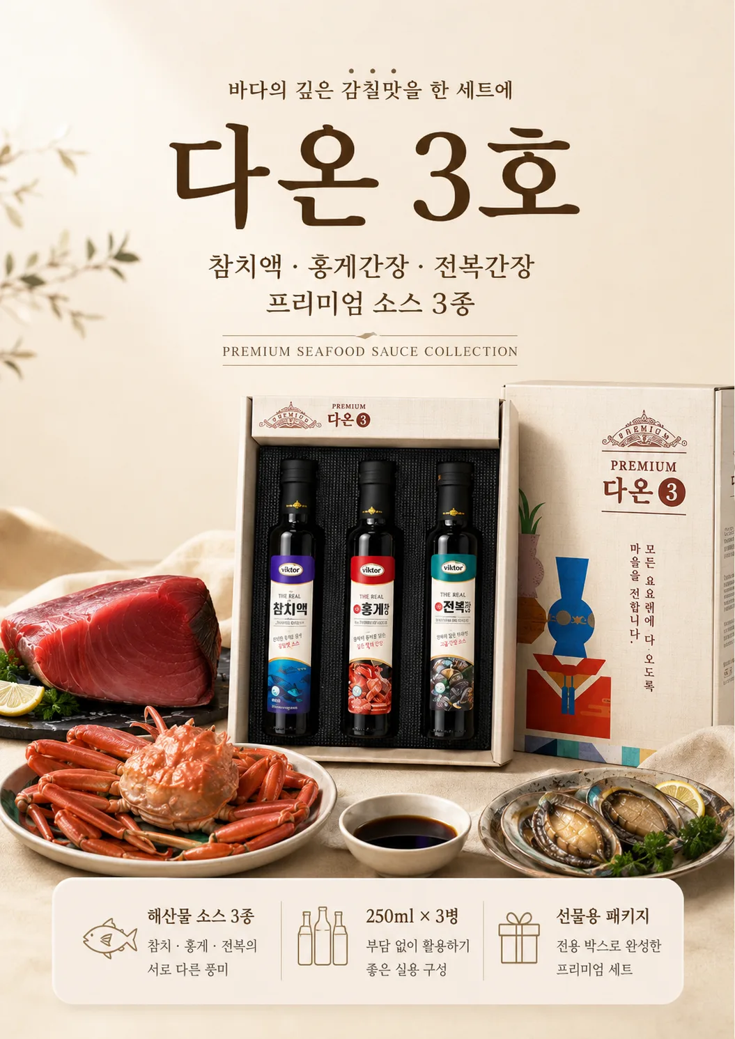 상품코드 : GLB0120 프리미엄 소스 3종 다온 3호 선물세트