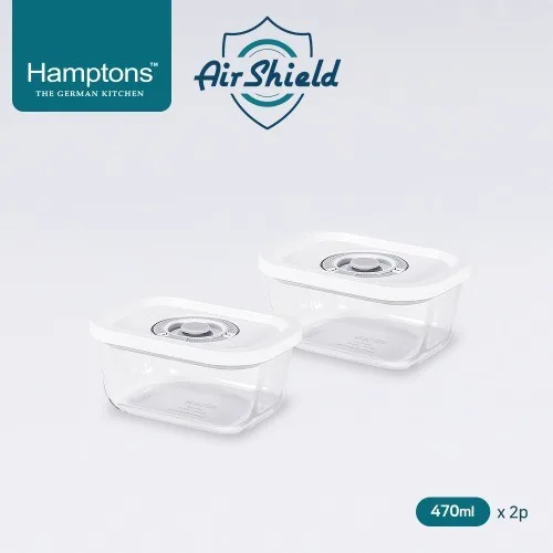 [햄튼] 에어실드 원터치 진공 밀폐용기세트(4P)-A (470ml*2) (HT-ASV-4P-A)