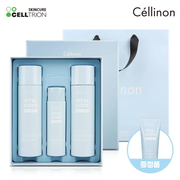 [셀트리온] 셀린온 바이탈 코드 옴므 스킨케어 2종세트 (쇼핑백 포함) (+ 증정용 에센스50ml)
