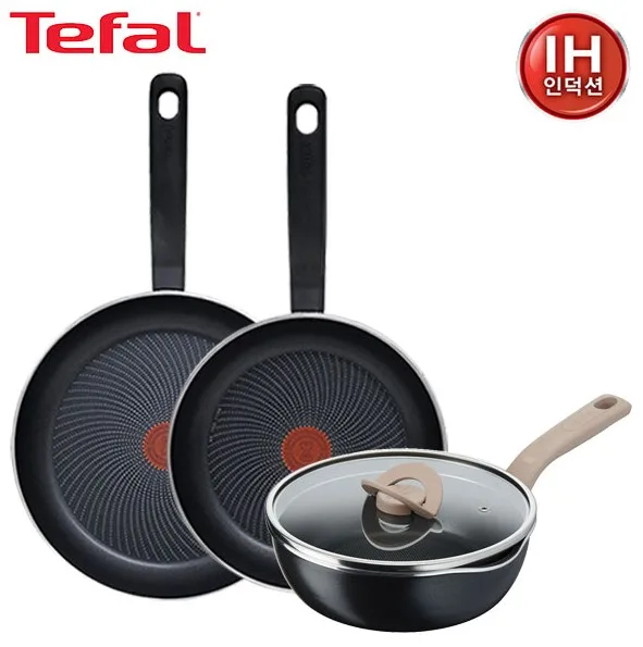 [테팔] 퍼펙트 쿠킹 다크 인덕션 프라이팬 24cm+28cm+G6 원픽 냄비팬 22cm(블랙)