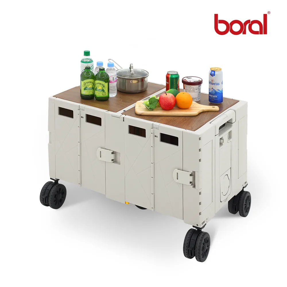 [보랄] 2단 접이식 웨건 카트 (BR-FCW1000H)