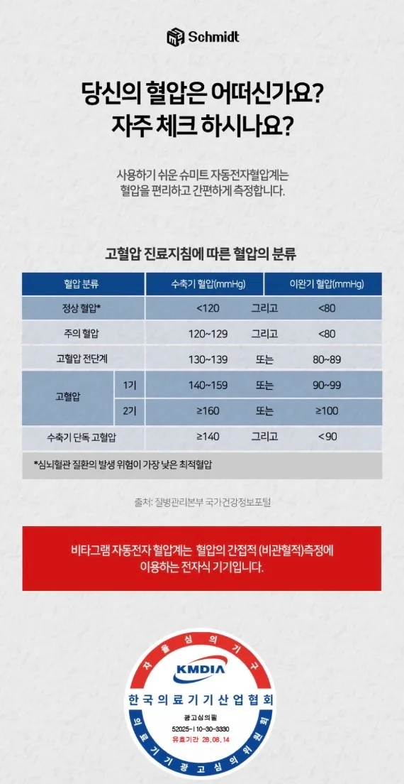 [슈미트] 자동 전자혈압계 (가정용)