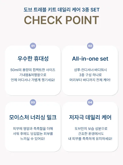 S190 도브 여행용 키트 3종 선물세트
