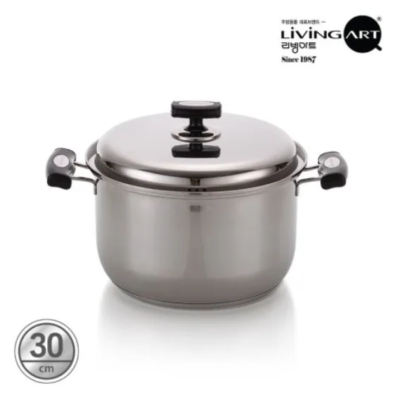 [리빙아트] 점보곰솥 30cm(스텐 304, 바닥3중)