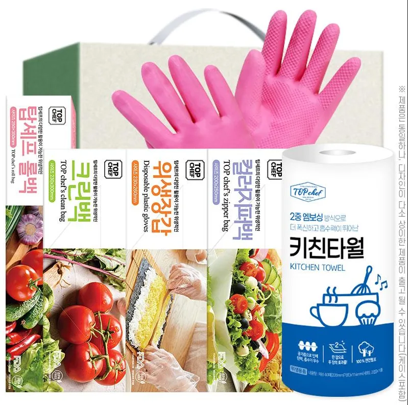 고무장갑32cm 롤백100매 크린백3종 키친타올(6종)대