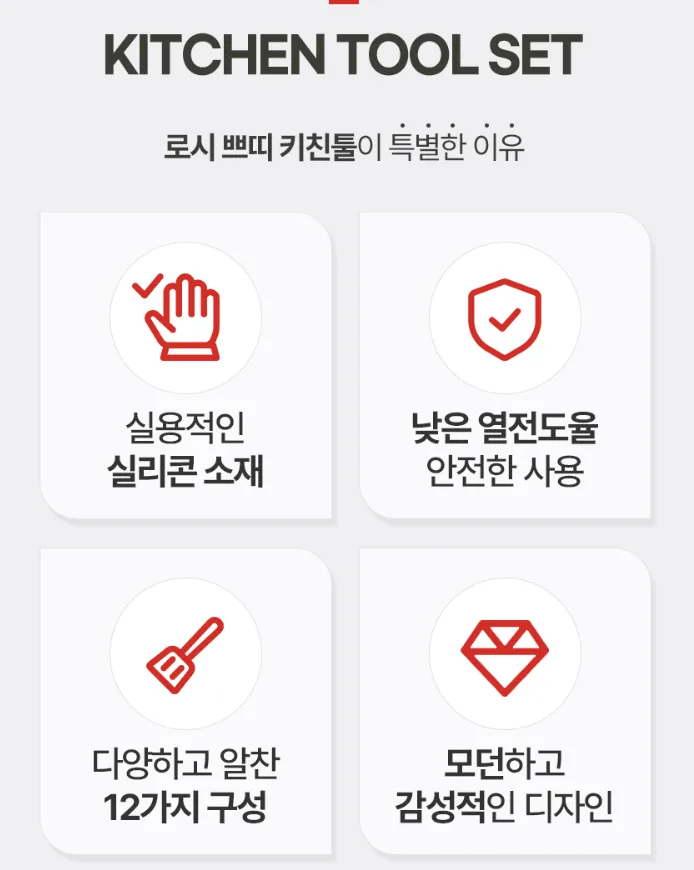 상품코드 : H1904 [이태리 로시] 쁘띠 키친툴12종