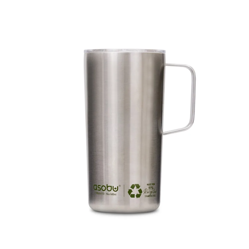 [아소부] 세라믹 스텐 진공 보온보냉 타워 머그 600ml 리사이클