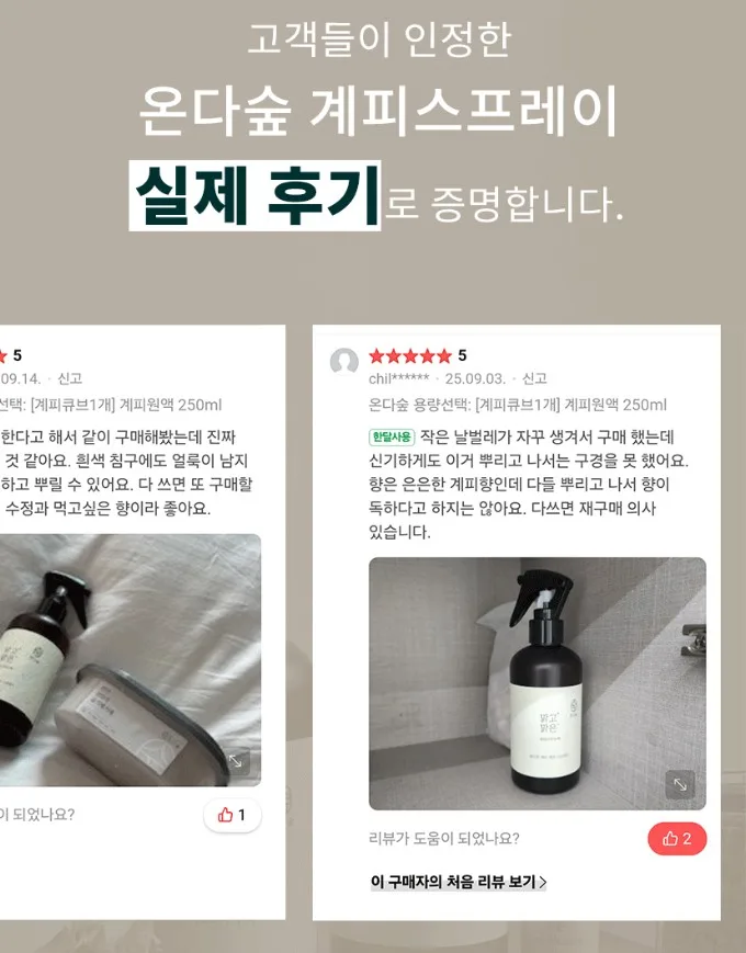 온다숲 계피스프레이 탈취제 250ml