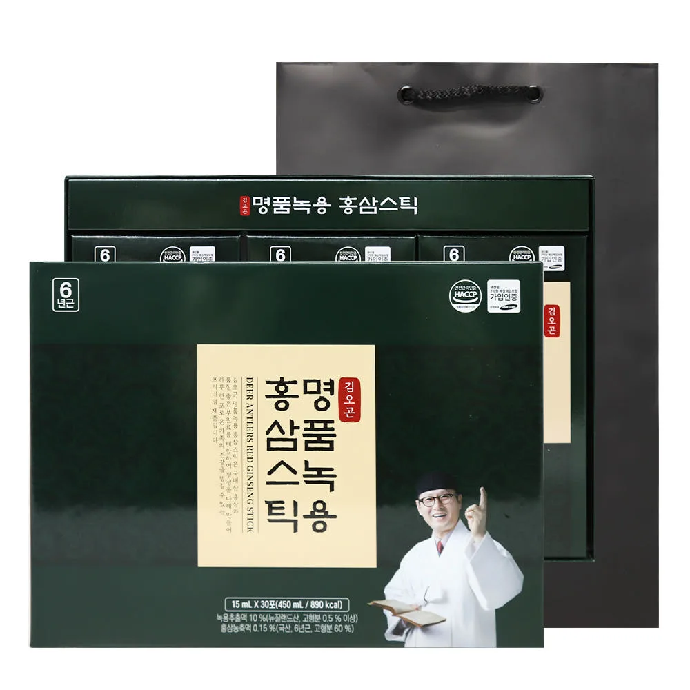 [김오곤] 명품녹용홍삼스틱(15mL x 30포) + 쇼핑백