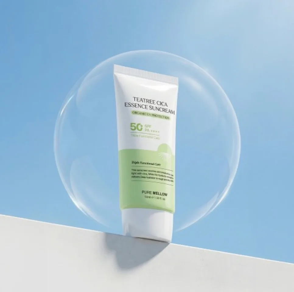 [퓨어멜로우] 티트리 시카 에센스 선크림 50ml (유기자차 SPF50+ PA++++)
