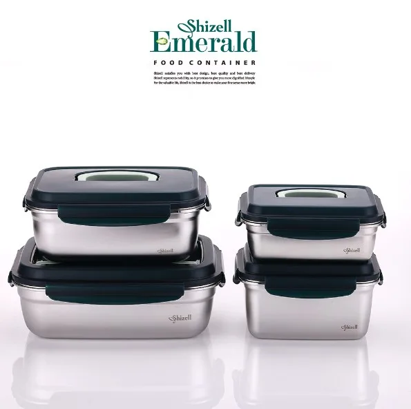 [쉬젤] 에메랄드 점보 푸드컨테이너 4종세트A (1.8L+2.8L+3.8L+5.5L)