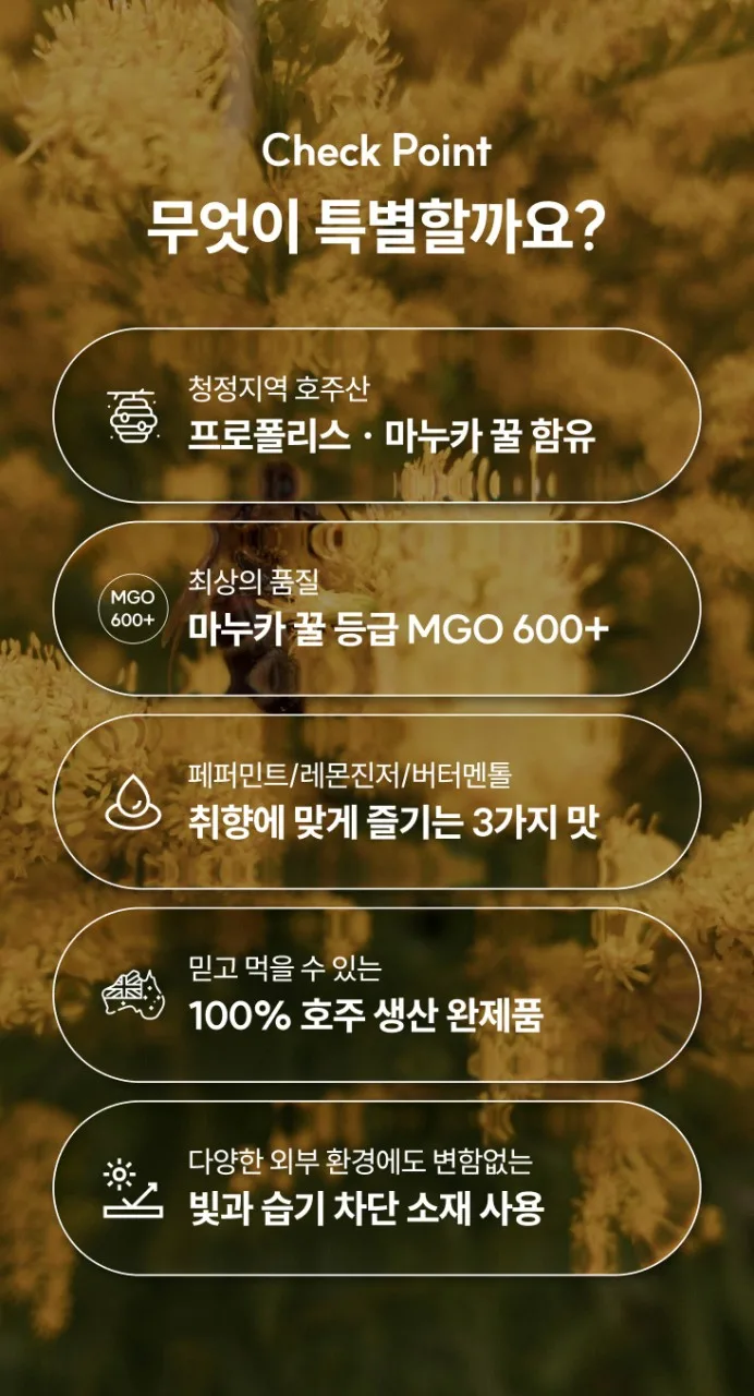 상품코드 : MN002 [마더네스트] 호주산 프로폴리스 마누카허니 170g 3종
