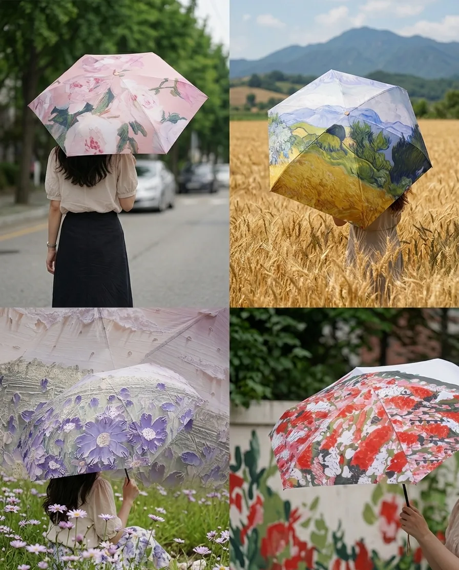 명화 우산 (양산겸용)