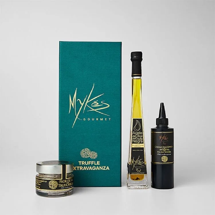 [마이크고메] 블랙트러플 오일100ml x 블랙 트러플 소금100g x 발사믹글레이즈 250ml 3종 선물세트 + 쇼핑백